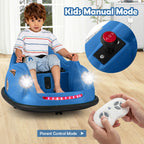 SEDOL 12V High-Torque Kids Bumper Car with Dual 10,000 RPM Motors 360° Zero-Turn Dual Levers Parental Remote Control and Wall-Safe Reinforced Bumper