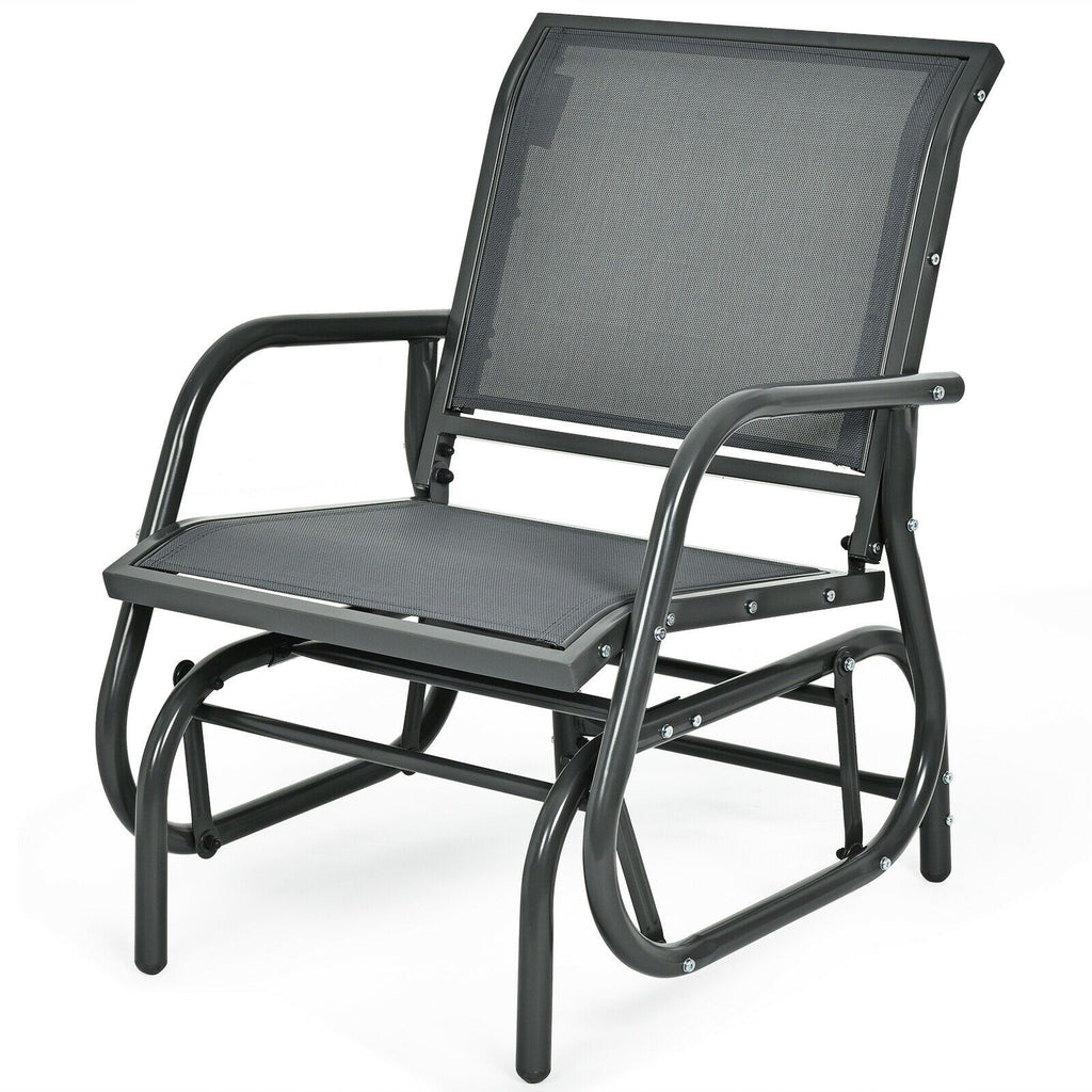 Glider Rocking Chair – Outdoor Swing Seat with Steel Frame & Breathable Fabric