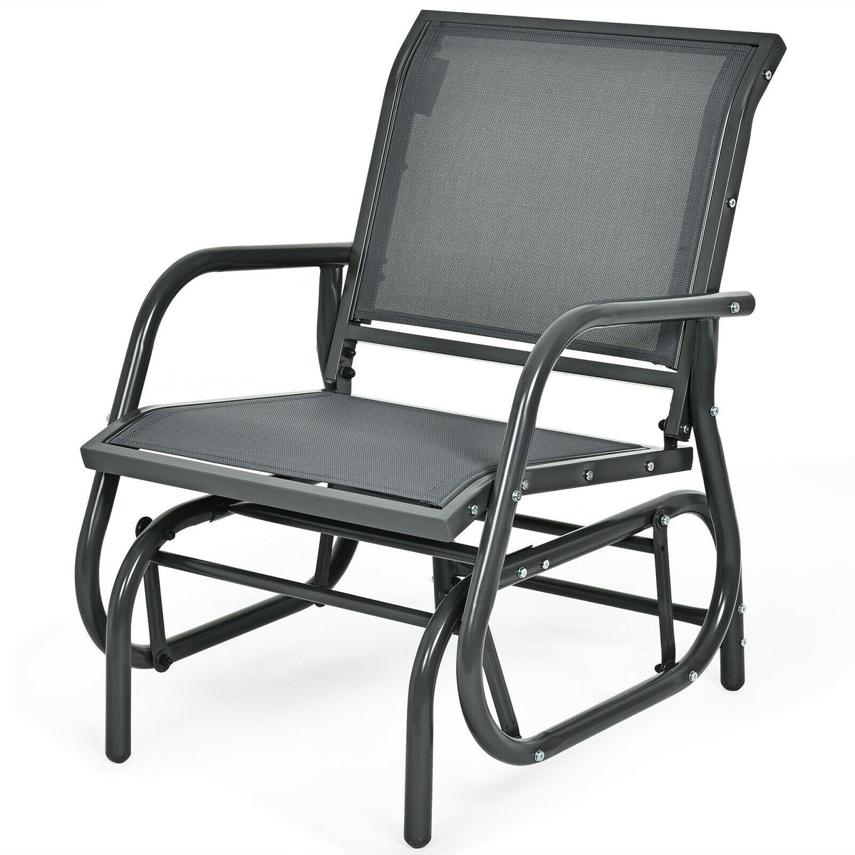 Glider Rocking Chair – Outdoor Swing Seat with Steel Frame & Breathable Fabric