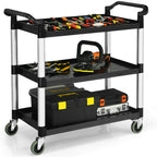 3-Tier Multifunctional Utility Cart with Flexible Wheels