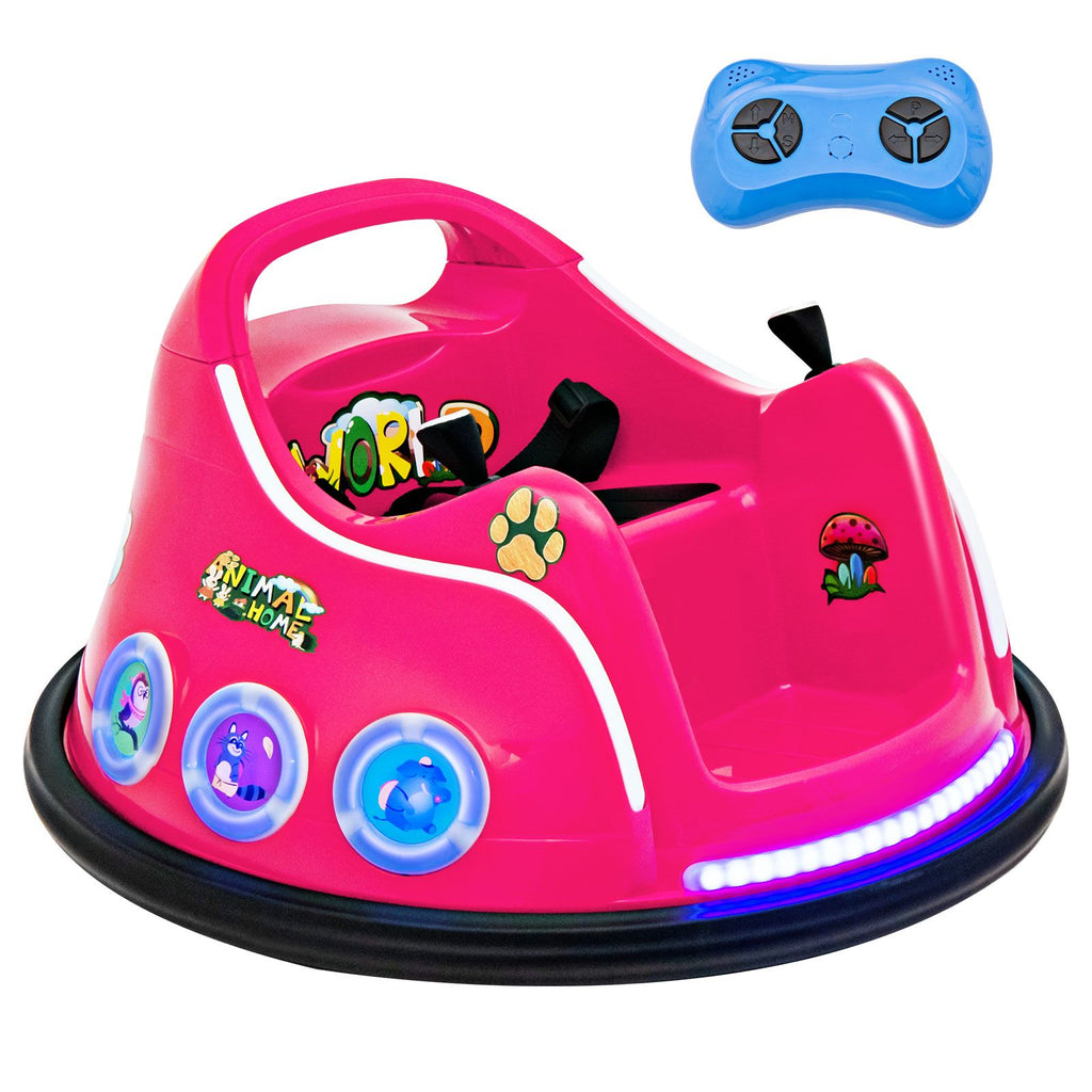 SEDOL 12V High-Performance Kids Bumper Car with 360° Rotation Parental Remote Control Wireless Bluetooth Audio and LED Light Show – 30kg Capacity