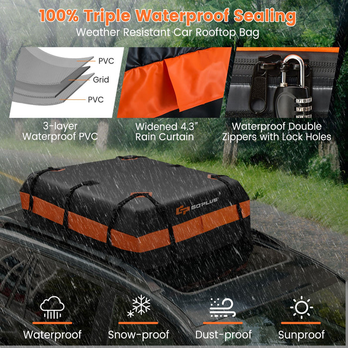 Waterproof Rooftop Luggage Bag with Non-Slip Mat and 6 Door Hooks