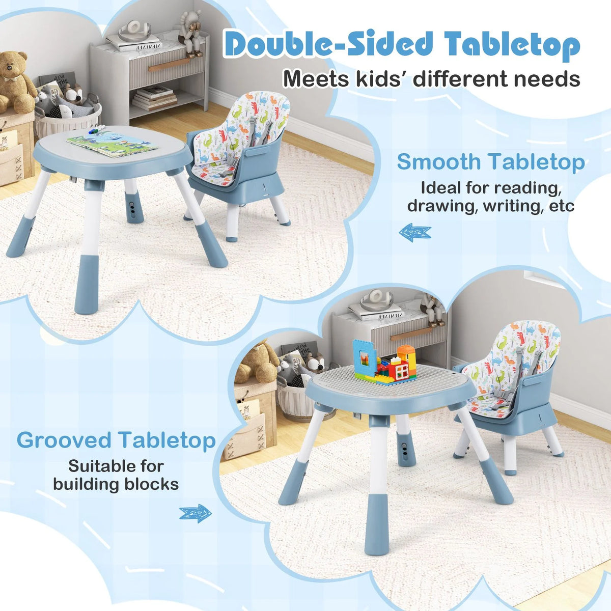 SEDOL 16-in-1 "Ultimate Explorer" High Chair & Activity Center — Convertible Sensory Station, Building Block Table, Booster Seat, and High Stool with 360° Rotating Seat – 6-36 Months