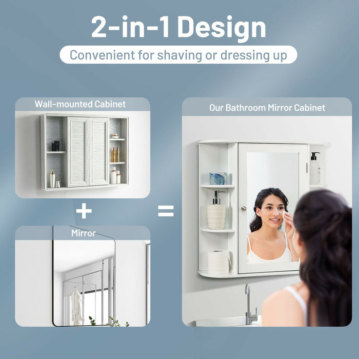 3-Tier Mirrored Wall Mounted Bathroom Cabinet