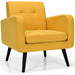 Mid-Century Modern Upholstered Accent Chair with Rubber Wood Legs
