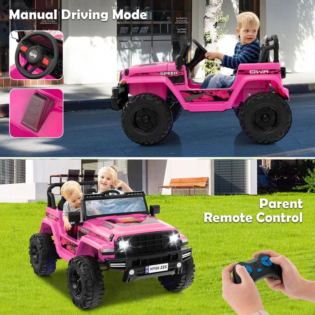 SEDOL 24V Double-Seater High-Power Kids Ride-On Truck with Parental Remote Control Dual High-Speed Motors LED Light Bars and 2-Hour Long-Play Battery – 35kg Capacity