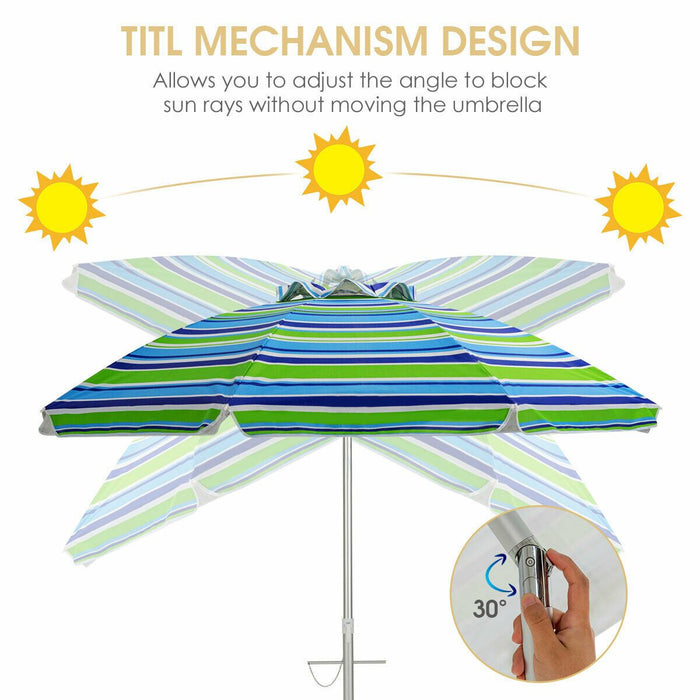 2m Patio Tilting Parasol with UPF 50+ UV Protection