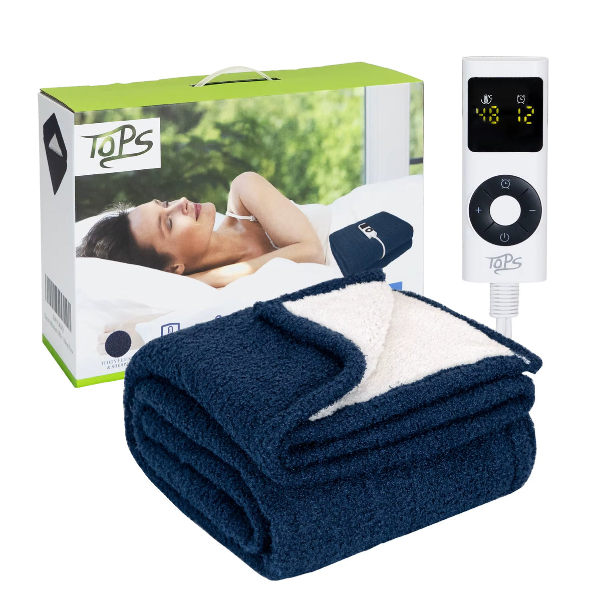 SEDOL Electric Heated Throw Blanket – Sherpa Fleece Warm Overblanket with 20–48°C Heat Settings, Auto-Off Timer, Washable & Overheat Protection