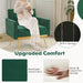 Modern Velvet Accent Chair with Button Tufted Back and Golden Metal Legs