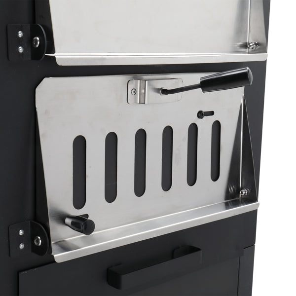 Outdoor Wood-Fired Pizza Oven – Portable Garden Pizza Maker with Stone, Peel & Grill Rack