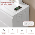 SEDOL Dressing Table with Large LED Mirror and 7 Drawers Modern Vanity Desk with Built-in Charging Station USB Ports Makeup Table for Bedroom White Finish