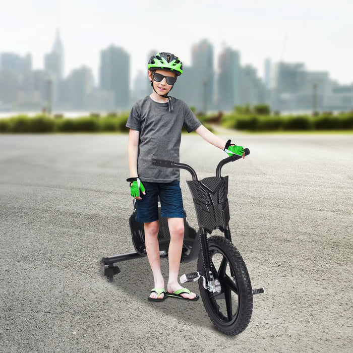 SEDOL 16-Inch Drift Scooter Trike – Kids 360° Rotating Pedal Drift Bike with Adjustable Seat, Rear Wheel Lights & Stable Design for Ages 6+