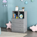 3-Drawer Dresser with 2 Open Compartments for Living Room Bedroom