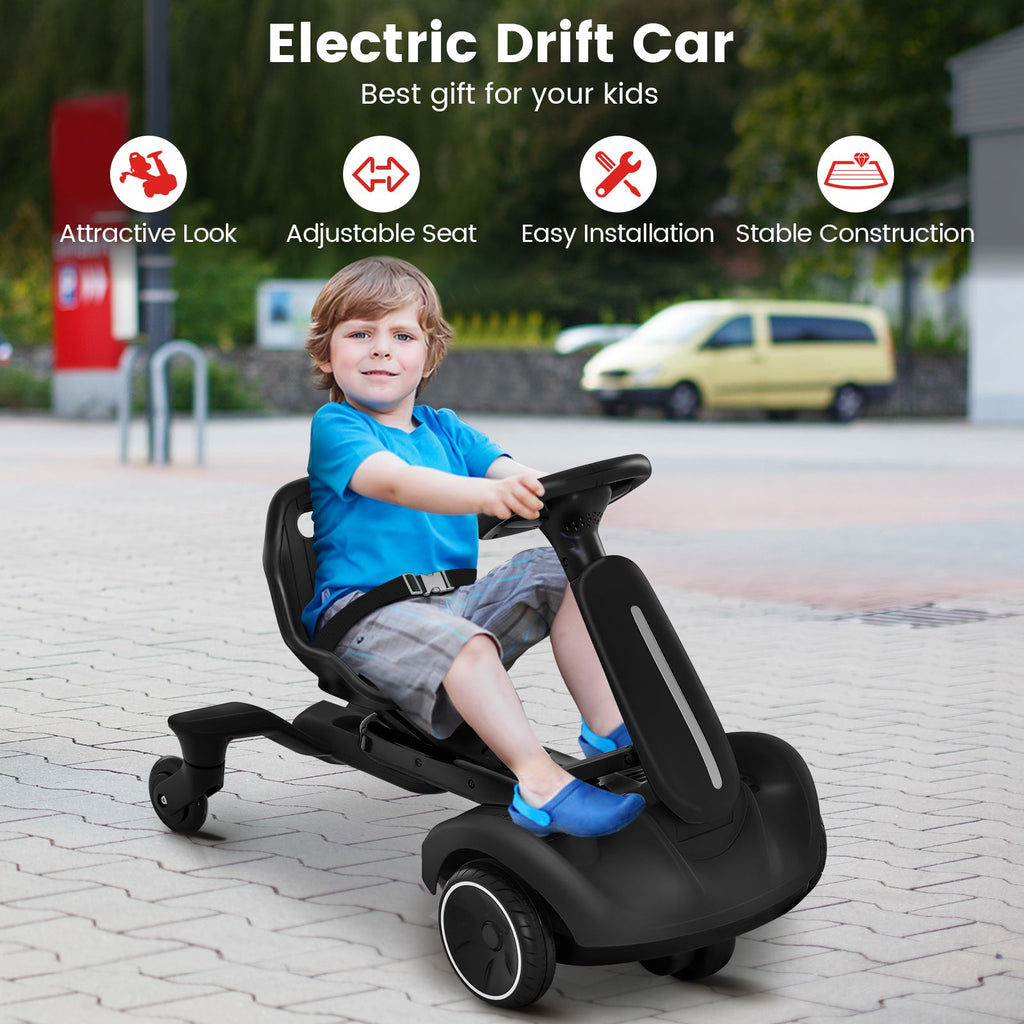 SEDOL 6V Kids Electric Ride-On Drift Car 360° Spin Power Slider with Adjustable Growing Seat Sound Effects and Safety Belt for Boys & Girls Aged 3–8 Years