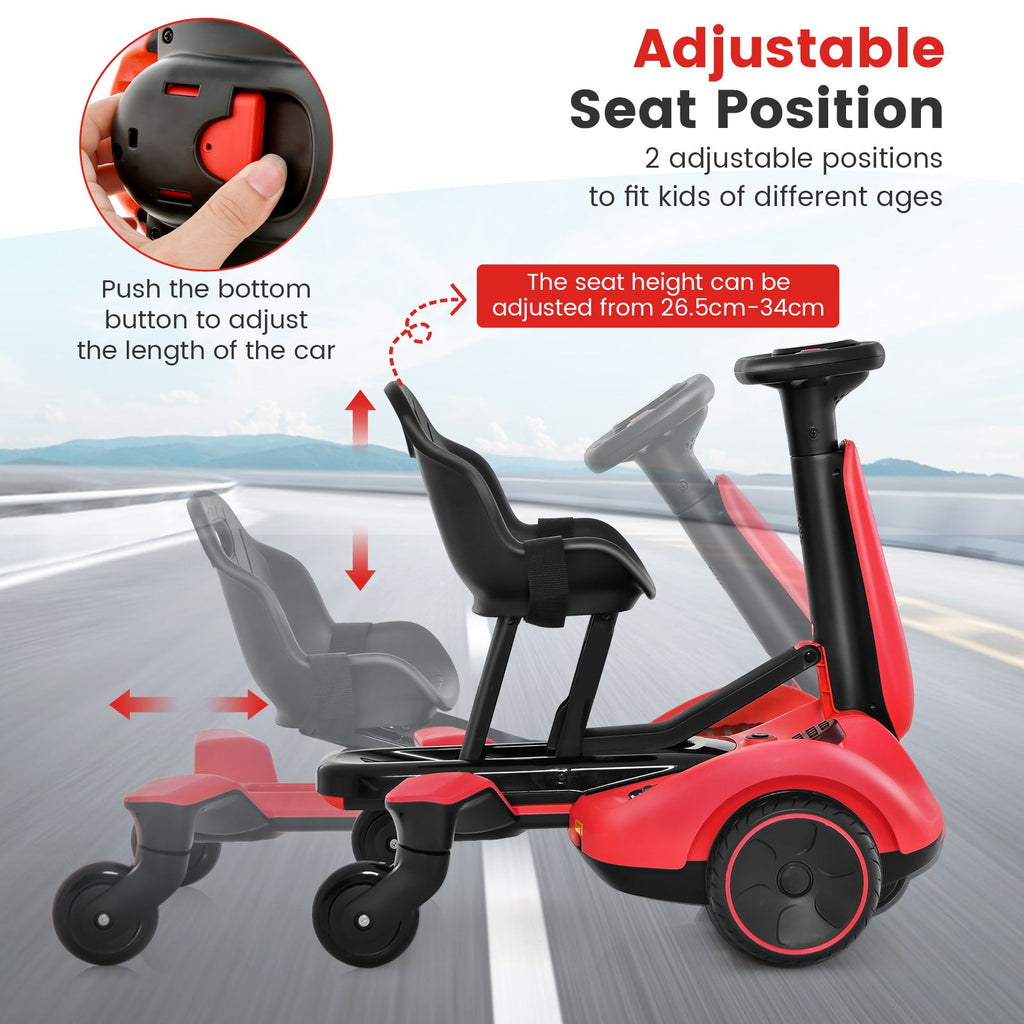 SEDOL 6V Kids Electric Ride-On Drift Car 360° Spin Power Slider with Adjustable Growing Seat Sound Effects and Safety Belt for Boys & Girls Aged 3–8 Years