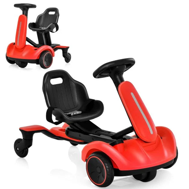 SEDOL 6V Kids Electric Ride-On Drift Car 360° Spin Power Slider with Adjustable Growing Seat Sound Effects and Safety Belt for Boys & Girls Aged 3–8 Years
