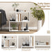 2-Tier Irregular Storage Shelf Wood Shelving Units with 4 Compartments