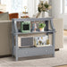 3-Tier X-Shaped Console Table with Drawer and Open Storage Shelves