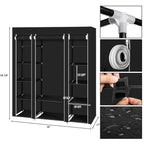 69" Portable Clothes Wardrobe – Non-Woven Fabric Closet Organiser (Black)