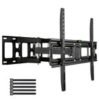 TV Stand for 32–70 Inch Screens – Double Arm Mount with Large Base, Height Adjustable, Swivel Tilt Bracket