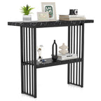 2-Tier Faux Marble Console Table for Entryway Living Room Bedroom