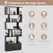 Industrial S-Shaped 5-Tier Bookcase with Cabinet
