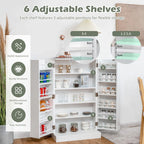 2-Door Pantry Cabinet with 6 Adjustable Shelves