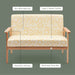 2-Seater Wooden Upholstered Loveseat with Rubber Wood Armrests