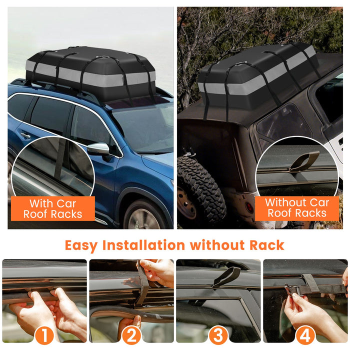 Waterproof Rooftop Luggage Bag with Non-Slip Mat and 6 Door Hooks