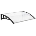 120x80cm Door Canopy – Outdoor Rain Cover Awning for Front Door, Window or Patio (White/Black)
