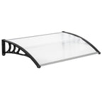 120x80cm Door Canopy – Outdoor Rain Cover Awning for Front Door, Window or Patio (White/Black)