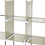 67" Portable Clothes Wardrobe – 12-Shelf Fabric Closet Organiser (Beige)