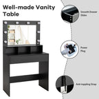 Modern Dressing Table Set with LED Lights Mirror and Drawer