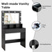 Modern Dressing Table Set with LED Lights Mirror and Drawer