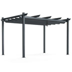 3x4m Outdoor Retractable Pergola with Adjustable Sun Shade Canopy