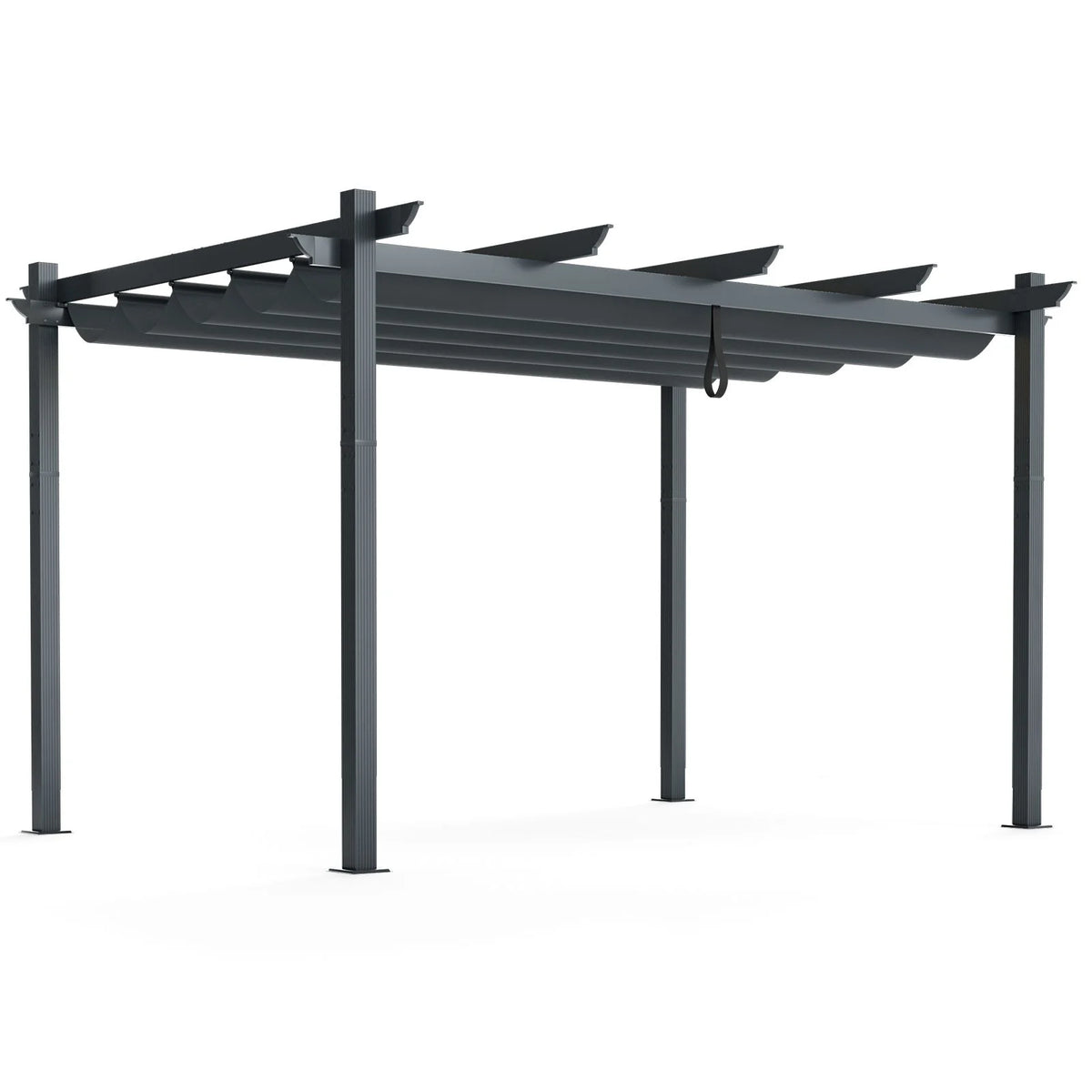 3x4m Outdoor Retractable Pergola with Adjustable Sun Shade Canopy