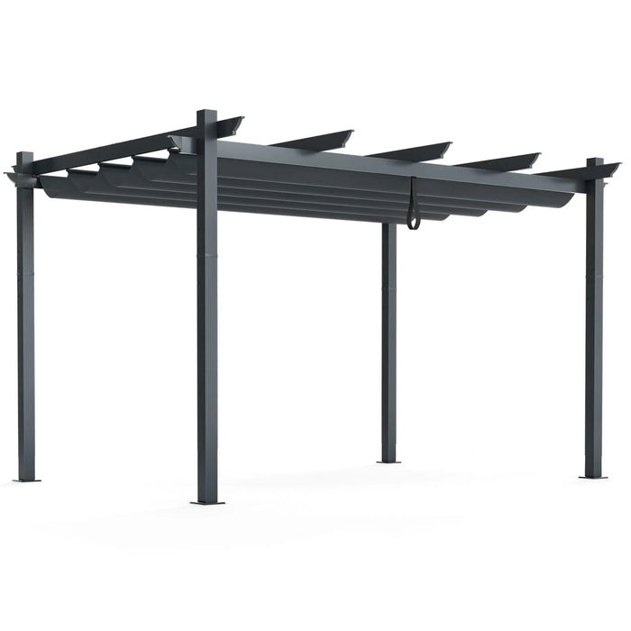 3x4m Outdoor Retractable Pergola with Adjustable Sun Shade Canopy