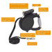 SEDOL Heavy Duty Retractable Dog Leash – 8M Automatic Extendable Lead for Large Dogs up to 50KG, Durable Nylon Pet Walking Leash with Lock & Grip Handle