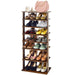 Extra Wide Wooden Vertical Shoe Rack with 7 Shelves