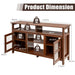 Living Room Console Table for Tvs with Wooden Fireplace and 2 Cabinets