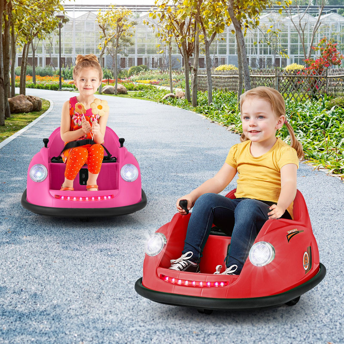 SEDOL 12V High-Torque Kids Bumper Car with Dual 10,000 RPM Motors 360° Zero-Turn Dual Levers Parental Remote Control and Wall-Safe Reinforced Bumper