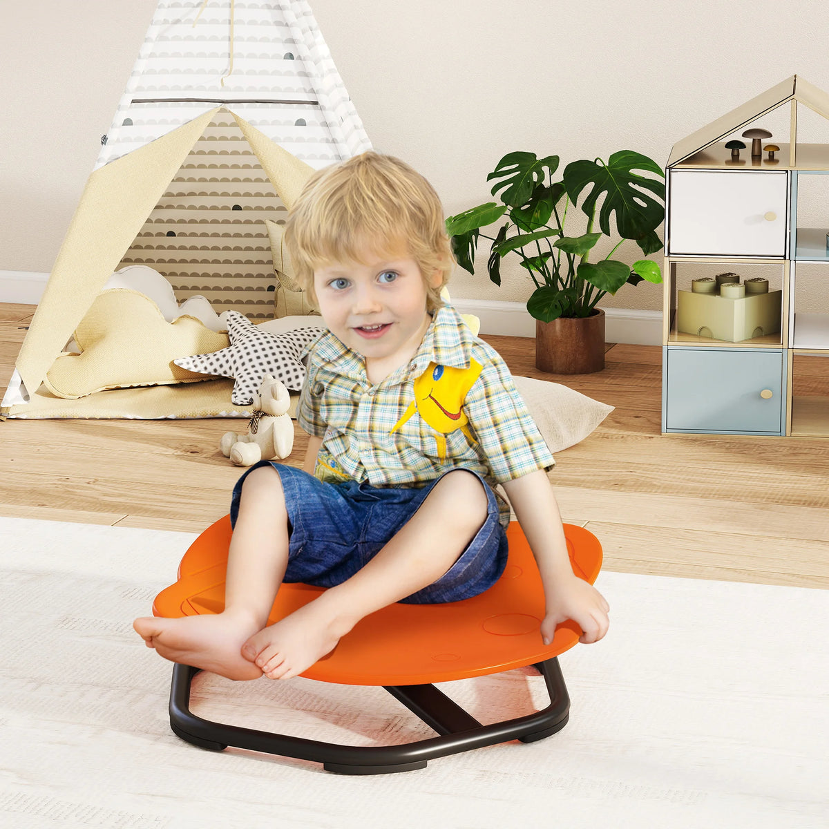 SEDOL Planet-Shaped Kids Swivel Chair – 360° Sensory Spinning Seat with Non-Slip Base, Steel Frame & Fun Design for Ages 3-6
