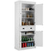 4-Door Tall Kitchen Cupboard Adjustable Shelves and Drawer