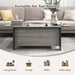 92Cm Square Coffee Table with Sliding Top and Hidden Compartment