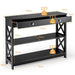 3-Tier Console Table with 1 Drawer and 2 Storage Shelves