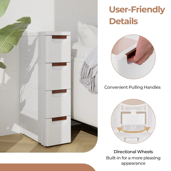 3/4/5-Drawer Narrow Storage Cabinet for Small Space