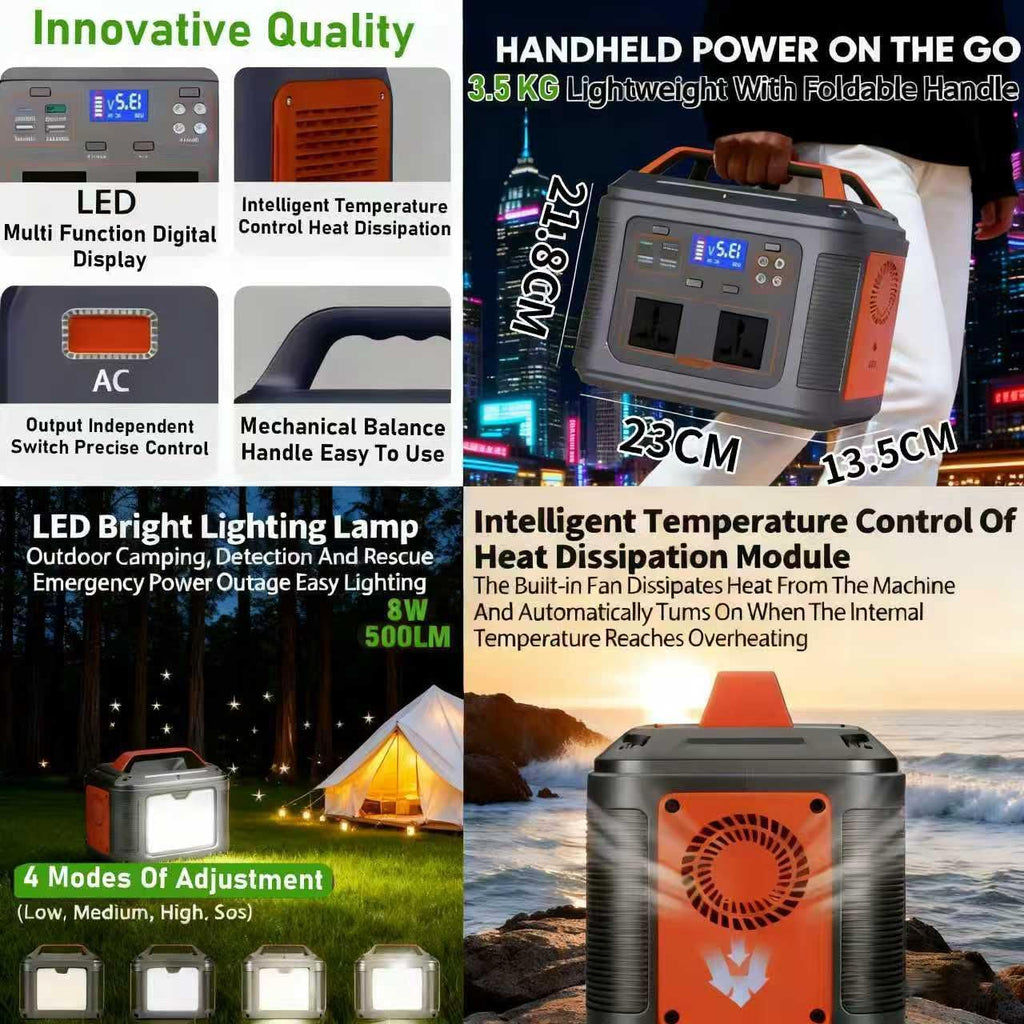 SEDOL 300W Portable Power Station with 50W Solar Panel LiFePO4 Battery Solar Generator 240V AC Outlet USB-C PD Fast Charging Emergency Backup Power for Camping RVs and Home Power Cuts