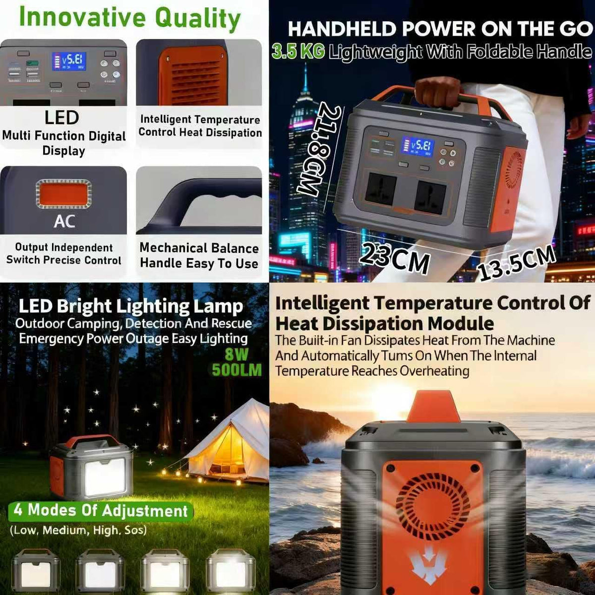 SEDOL 300W Portable Power Station with 50W Solar Panel LiFePO4 Battery Solar Generator 240V AC Outlet USB-C PD Fast Charging Emergency Backup Power for Camping RVs and Home Power Cuts