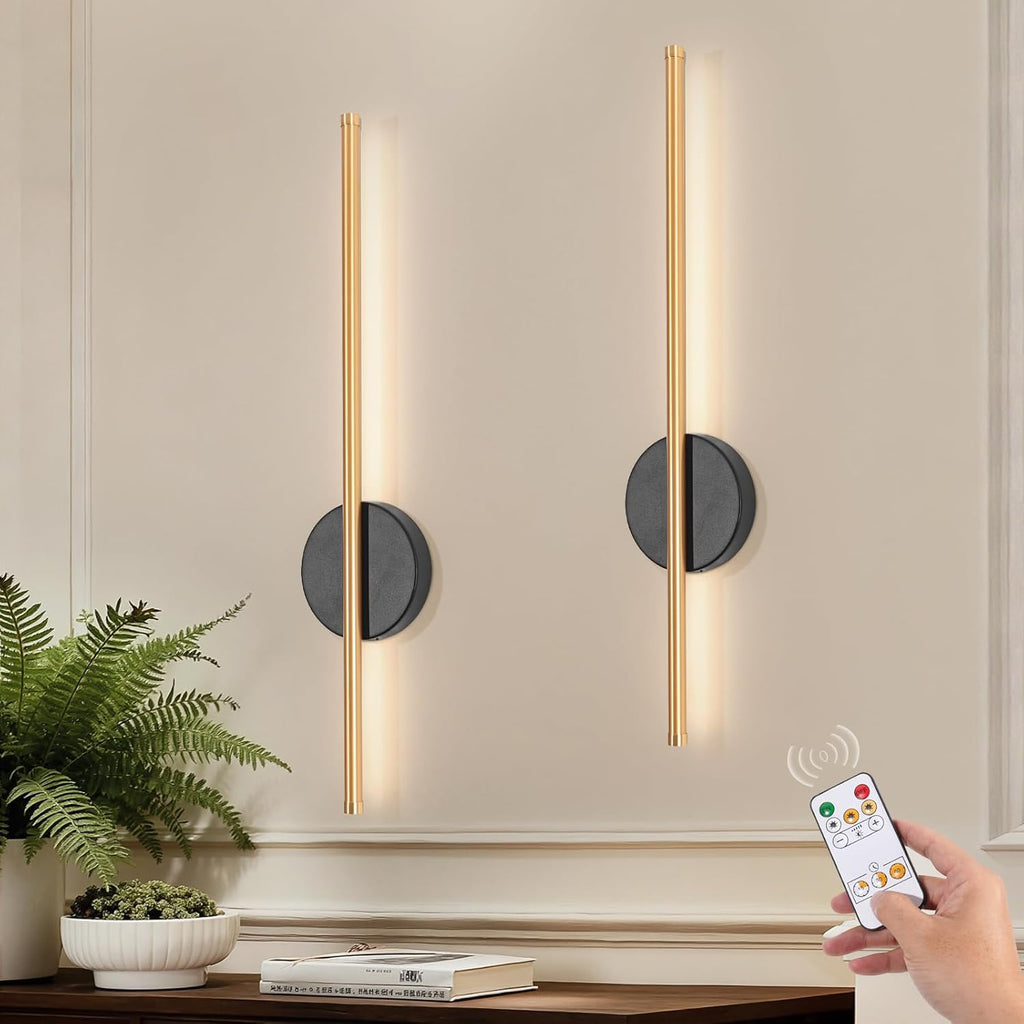 SEDOL 2-Pack Battery Operated Wall Lights Rechargeable Wireless Wall Sconce with Remote Dimmable LED Picture Light with Timer Magnetic Tool-Free Installation for Bedroom and Hallway