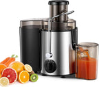 SEDOL Centrifugal Juicer Machine 900W Max Power Fruit and Vegetable Extractor with 3-Inch Large Feed Chute 3-Speed Control Stainless Steel Micro-Mesh Filter Includes Recipe Book and Cleaning Brush